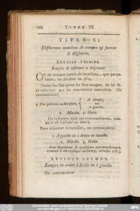 Article Premier. Rompre & reformer le Régiment.