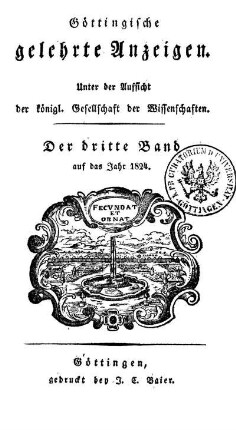 1824,3: Göttingische gelehrte Anzeigen