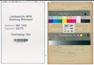 Entnazifizierung Otto Tescheslog , geb. 31.12.1900 (Hauer)