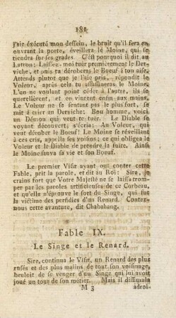 Fable IX. Le Singe et le Renard
