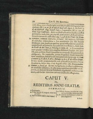 Caput V. De Reditibus Anni Gratiae.