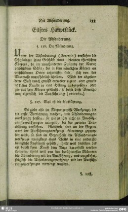 Eilftes Hauptstück. Die Absonderung