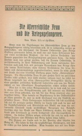 Die österreichische Frau und die Kriegsgefangenen