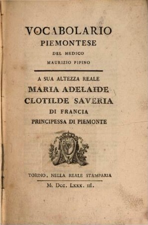Vocabolario Piemontese