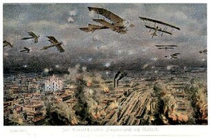Serie Nr. 50/3: Ital. Kriegsschauplatz: Fliegerangriff auf Mailand.