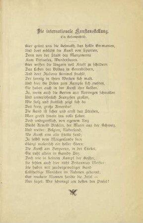 Die internationale Kunstausstellung. Ein Gesamtbild