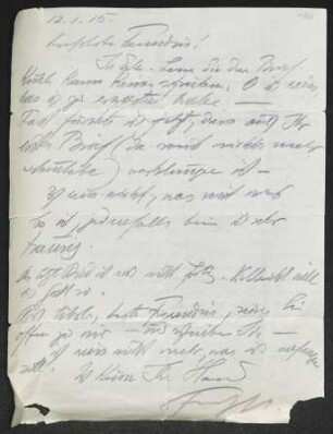 Brief von Erich Reiss von Erich-Reiss-Verlag  an Fritz von Unruh