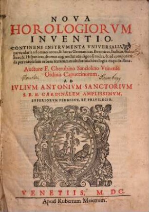 Nova horologiorum inventio