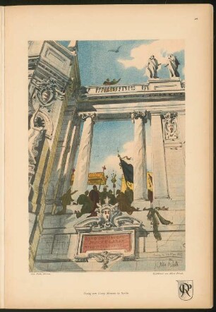 Dekorative Deckenmalerei: Perspektivische Ansicht (aus: Skizzen. Architektonische und Dekorative Studien und Entwürfe von Otto Rieth. Zweite Folge, 30 Blatt Handzeichnungen in Lichtdruck, zweite um zehn neue Blatt vermehrte Ausgabe, Leipzig 1896, Tafel 20)