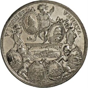 Medaille von Lazarus Gottlieb Lauffer und Georg Hautsch auf die Siege der Republik Venedig über die Türken, 1686