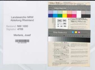 Entnazifizierung Josef Mertens, geb. 06.05.1896 (Kaufm.Angest.)