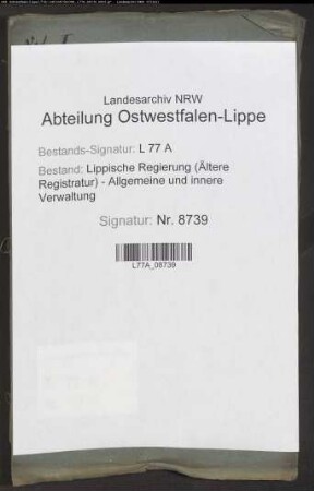 Wege(Chaussee)gelderhebung bei Barntrup, Bd. 1