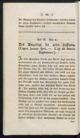 Taf. II. Fig. 2. Das Vorgebirge der guten Hoffnung