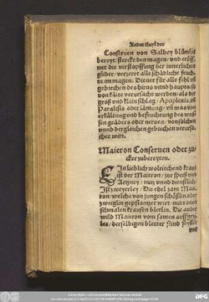 Maieron Conserven oder zucker zubereyten.
