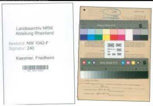 Entnazifizierung Friedheim Kaestner , geb. 10.04.1905 (Zollbeamter)