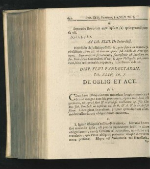 Disp. XLVI. De Oblig. Et Act.