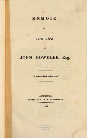 Memoir of the life of John Bowdler