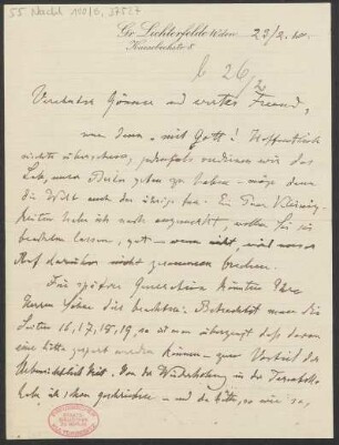 Brief an B. Schott's Söhne : 23.02.1910