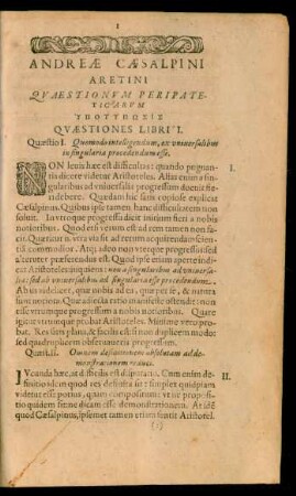 Andreae Caesalpini Aretini ... Quaestiones Libri I. - Lib. V.
