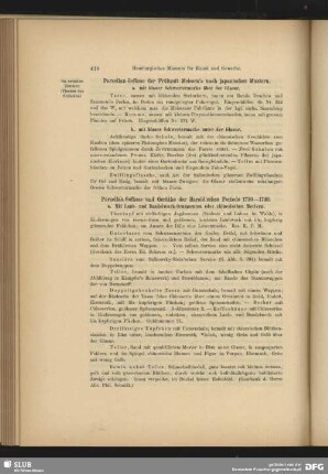 Porzellan-Gefässe und Geräthe der Herold'schen Periode (1720-1740)