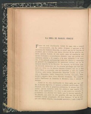 La obra de Marcel Proust