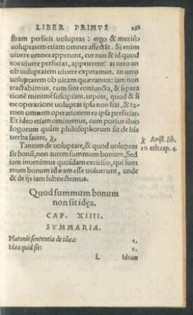 Quod summum bonum non sit idea. Cap. XIIII.