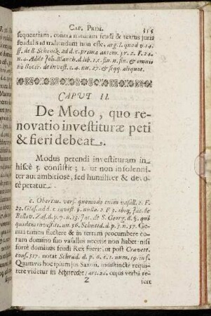 Caput II. De Modo, quo renovatio investituræ peti & fieri debeat.