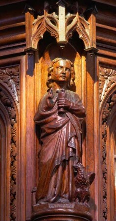 Frankreich. Haute Normandie. Seine Maritime. Envermeu. Kirche Notre Dame du Petit Caux. Kanzel. Detail