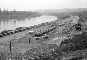 Rheinweiler: Autobahnbau am Rhein; Blick auf die nördliche Trasse