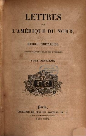 Lettres sur l'Amérique du Nord : avec une carte des États-Unis D'Amérique, 2