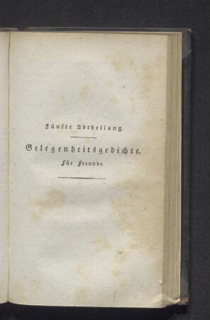 Fünfte Abtheilung. Gelegenheitsgedichte.