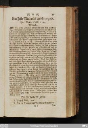 Am Feste Michaelis des Erzengels. Text Matth. XVIII, 1 - 11.