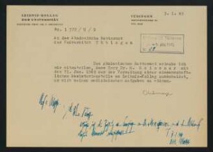Leibniz-Kolleg an Akadem. Rektoramt. 3.1.1949