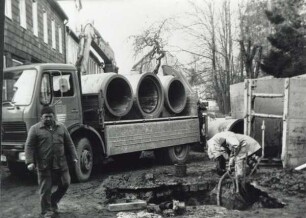 Friedrichstraße, Kanalarbeiten. Detmold. Sammlung Starke