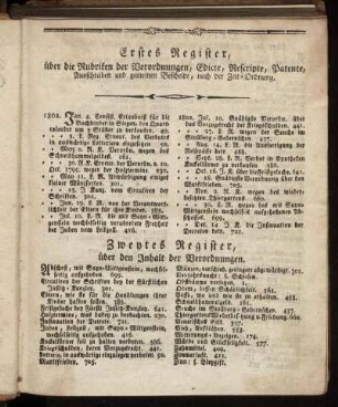 Erstes Register - Drittes Register.