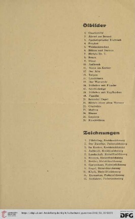 Ölbilder (Nr. 1-26)