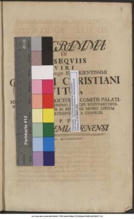 Programma In Exseqviis Viri Nobilissimi Atqve Experientissimi Georgii Christiani Titii, Medicae Artis Doctoris, ... P. P. In Academia Jenensi