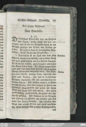 Der sechste Abschnitt. Von Diarbekir.