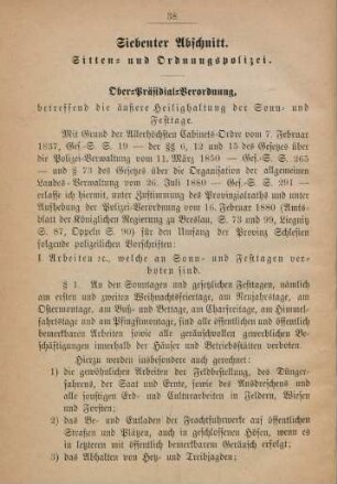Siebenter Abschnitt. Sitten- und Ordnungspolizei