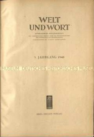 Literarische Monatsschrift. 3. Jg. 1948