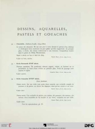 Dessins, Aquarelles, Pasteles et Gouaches (Nr. 32-51)