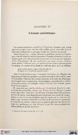 Chapitre IV: L'homme paléothique