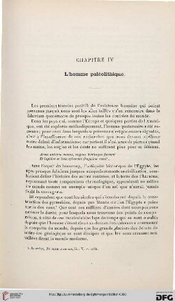Chapitre IV: L'homme paléothique
