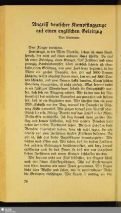 Angriff deutscher Kampfflugzeuge auf einen englischen Geleitzug