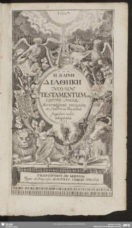 He Kainē Diathēkē Novum Testamentum ...