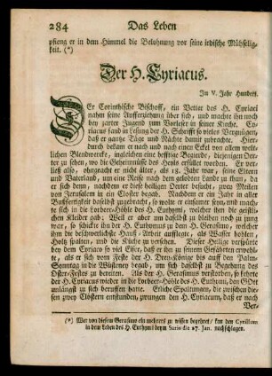 Der H. Cyriacus