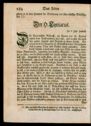 Der H. Cyriacus