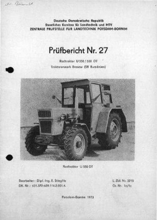 Radtraktor U 550 / 550 DT