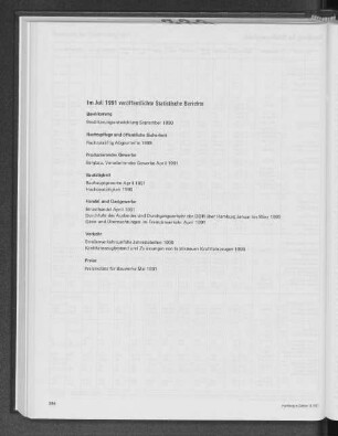 Im Juli 1991 veröffentlichte Statistische Berichte