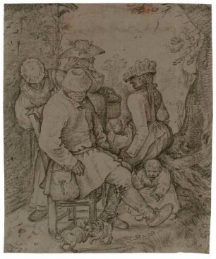 Bauernfamilie im Freien